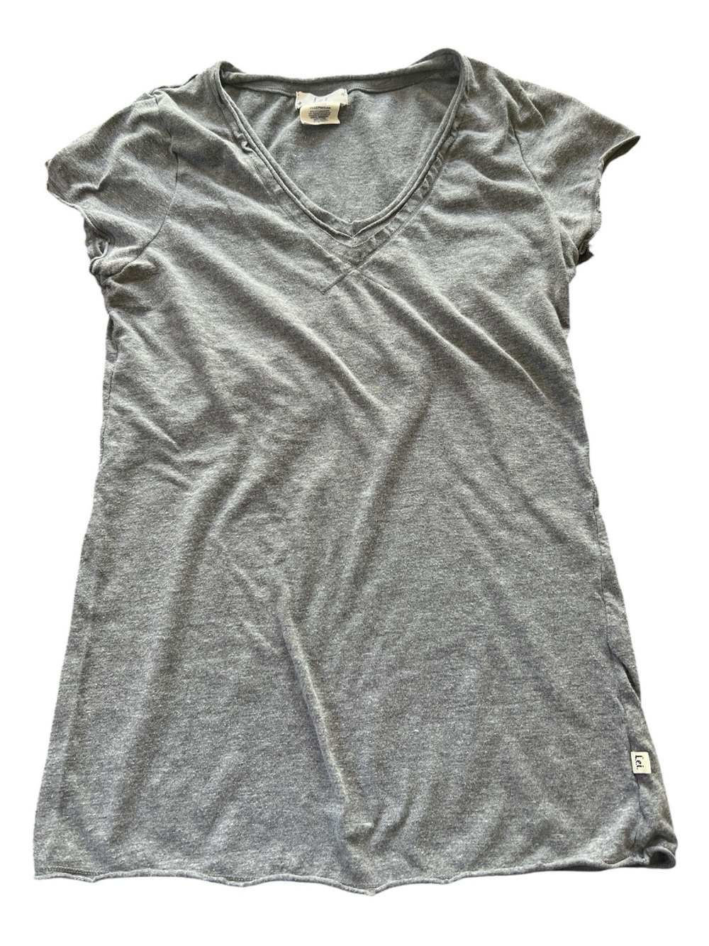 lei Gray V-Neck Sleepwear Tunic Top